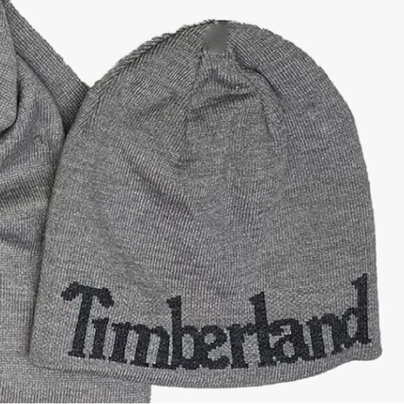 Timberland Other - 🎉🎉HOST PICK🎉🎉Timberland shades of gray double layer reversible logo beanie.